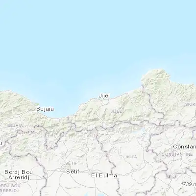 Map showing location of Jijel (36.821000, 5.763520)