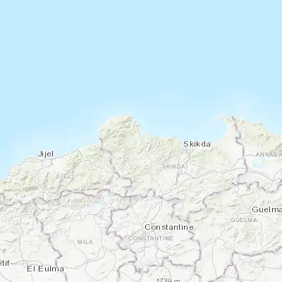 Map showing location of Kerkera (36.929170, 6.585560)