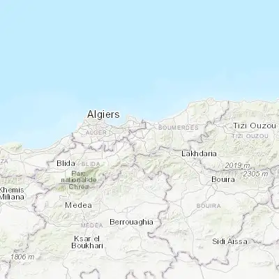 Map showing location of Khemis el Khechna (36.649970, 3.330800)