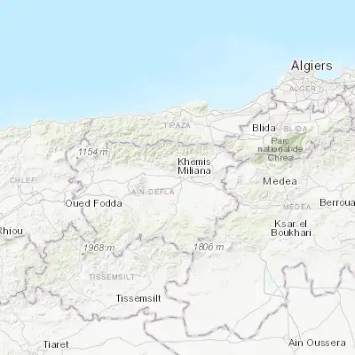Map showing location of Khemis Miliana (36.261040, 2.220150)