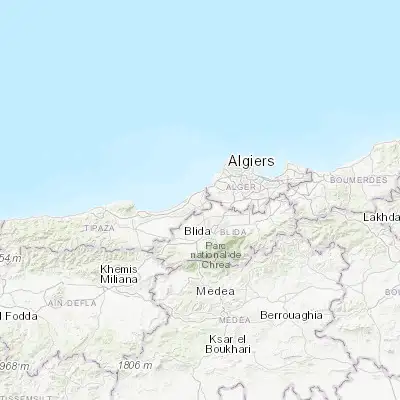 Map showing location of Kolea (36.638880, 2.768450)