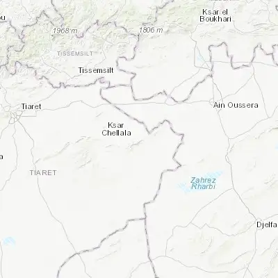Map showing location of Ksar Chellala (35.212220, 2.318890)