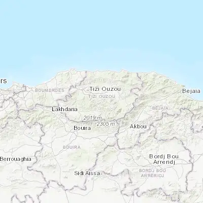 Map showing location of L’Arbaa Naït Irathen (36.631120, 4.198640)