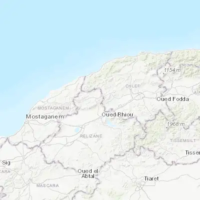 Map showing location of Mazouna (36.122320, 0.898650)