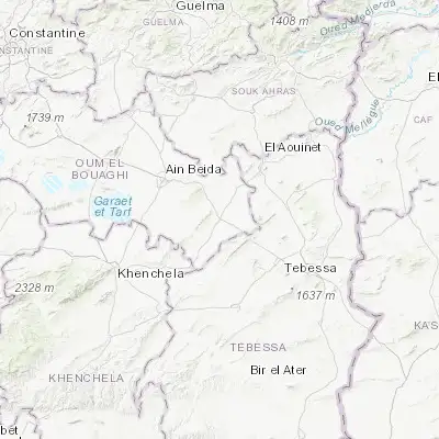 Map showing location of Meskiana (35.630580, 7.666060)