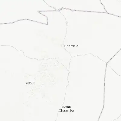 Map showing location of Metlili Chaamba (32.266670, 3.633330)
