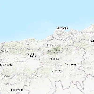 Map showing location of Mouzaïa (36.466950, 2.689910)