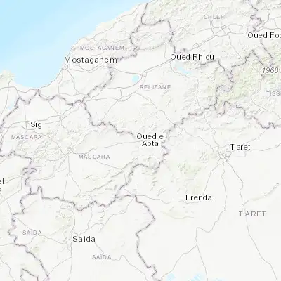 Map showing location of Oued el Abtal (35.455950, 0.687780)