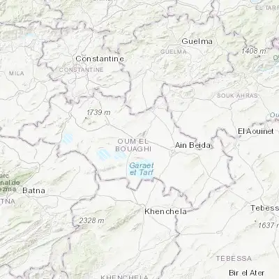 Map showing location of Oum el Bouaghi (35.875410, 7.113530)