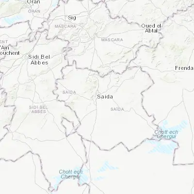 Map showing location of Saïda (34.830330, 0.151710)