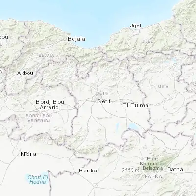 Map showing location of Sétif (36.191120, 5.413730)