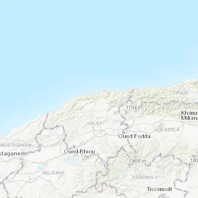 Map showing location of Sidi Akkacha (36.464720, 1.302580)