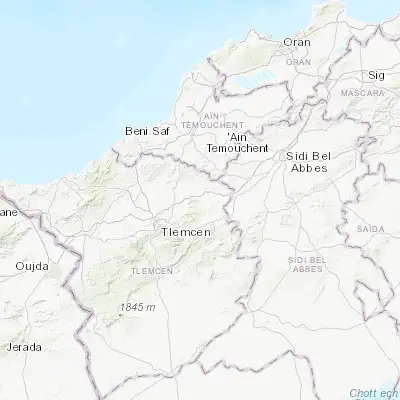 Map showing location of Sidi Senoussi سيدي سنوسي (34.996910, -1.094490)