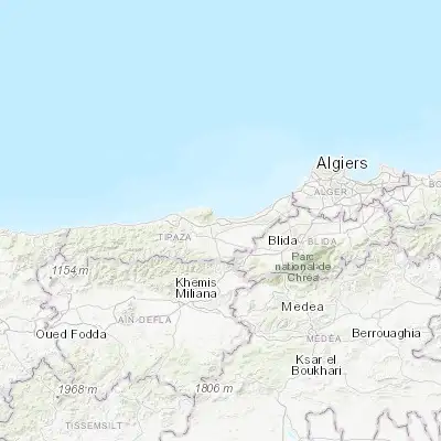 Map showing location of Tipaza (36.589720, 2.448890)