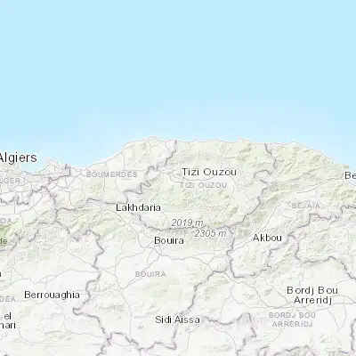 Map showing location of Tizi Ouzou (36.711820, 4.045910)