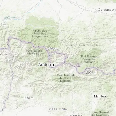 Map showing location of Canillo (42.567600, 1.597560)