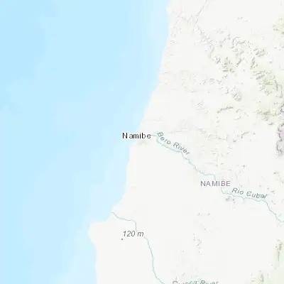 Map showing location of Moçâmedes (-15.196110, 12.152220)