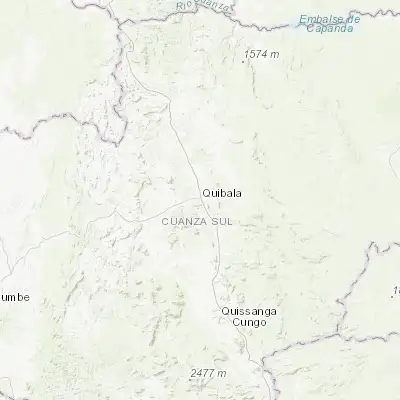 Map showing location of Quibala (-10.733660, 14.979950)