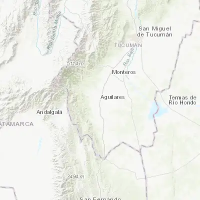 Map showing location of Aguilares (-27.433800, -65.614270)