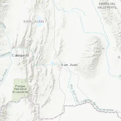 Map showing location of Albardón (-31.437220, -68.525560)
