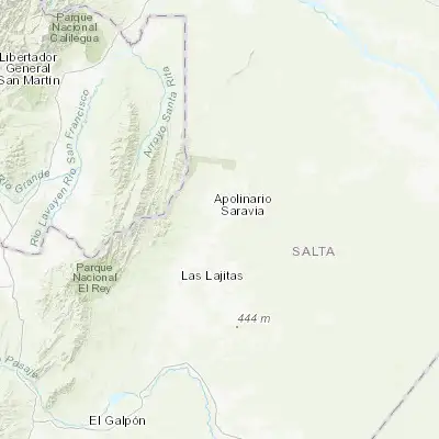 Map showing location of Apolinario Saravia (-24.432760, -63.995350)