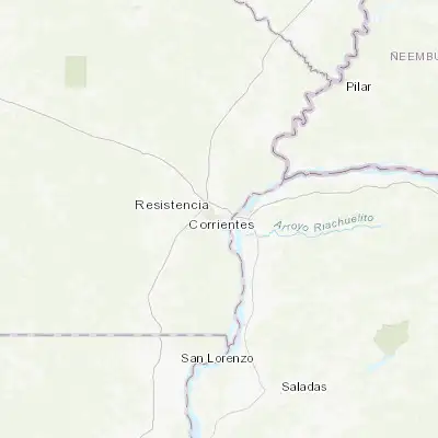 Map showing location of Barranqueras (-27.481320, -58.939250)