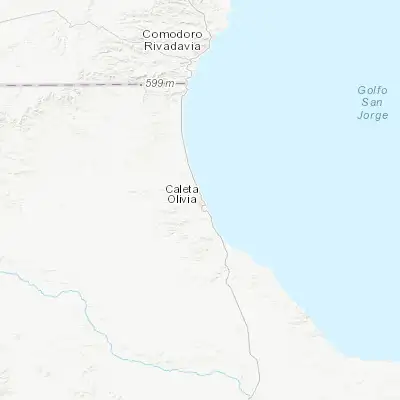 Map showing location of Caleta Olivia (-46.439290, -67.528140)