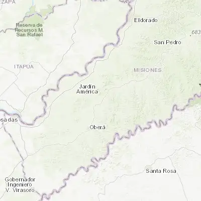 Map showing location of Campo Grande (-27.207700, -54.979770)