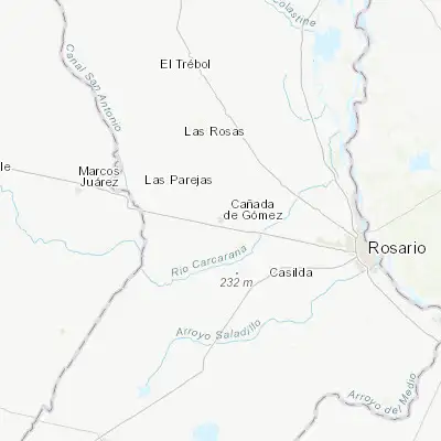 Map showing location of Cañada de Gómez (-32.816360, -61.394930)