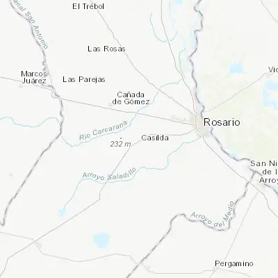 Map showing location of Casilda (-33.044170, -61.168060)
