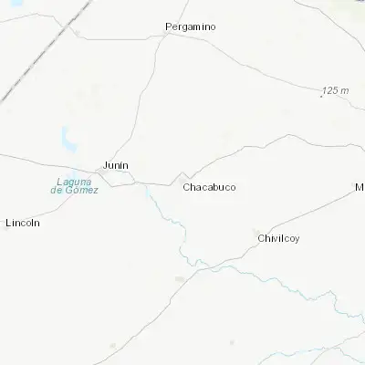 Map showing location of Chacabuco (-34.641670, -60.473890)