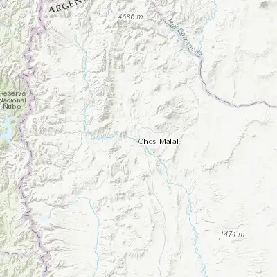 Map showing location of Chos Malal (-37.378090, -70.270850)