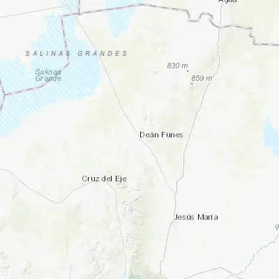 Map showing location of Deán Funes (-30.420360, -64.349840)