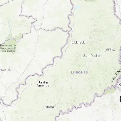 Map showing location of El Alcázar (-26.714590, -54.815230)