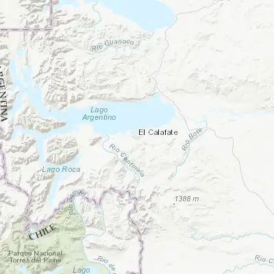 Map showing location of El Calafate (-50.340750, -72.276820)