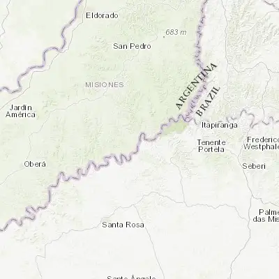 Map showing location of El Soberbio (-27.298470, -54.198770)