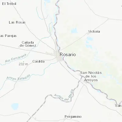Map showing location of Gobernador Gálvez (-33.030160, -60.640450)