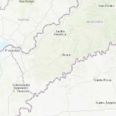Map showing location of Guaraní (-27.523230, -55.160770)