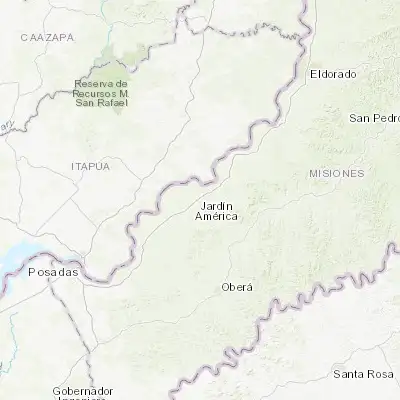 Map showing location of Jardín América (-27.043460, -55.226980)