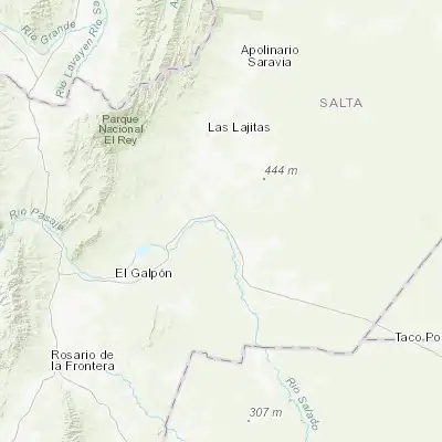 Map showing location of Joaquín V. González (-25.113640, -64.126280)