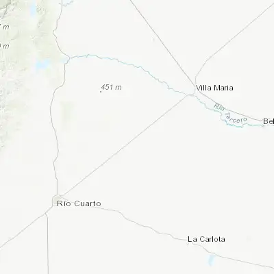 Map showing location of Las Perdices (-32.697940, -63.706340)