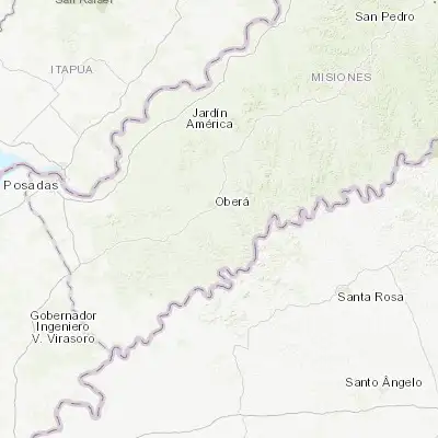 Map showing location of Los Helechos (-27.550510, -55.079080)