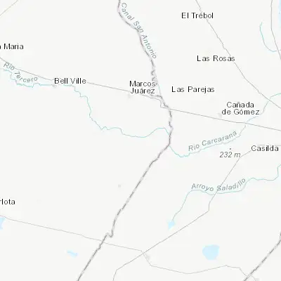 Map showing location of Los Surgentes (-32.984540, -62.021910)