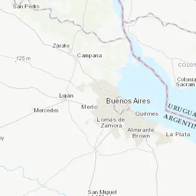 Map showing location of Muñiz (-34.556220, -58.707390)