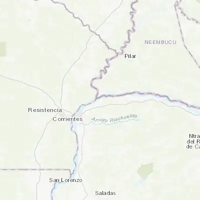 Map showing location of Paso de la Patria (-27.316760, -58.571970)