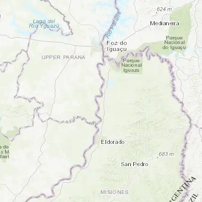 Map showing location of Puerto Esperanza (-26.022670, -54.613560)