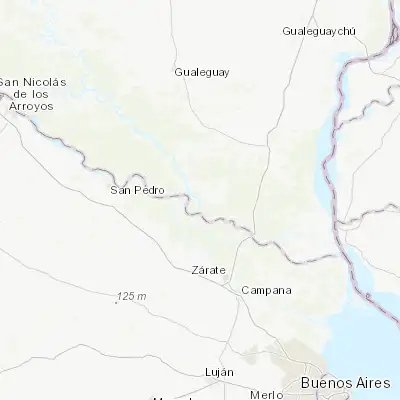 Map showing location of Puerto Ibicuy (-33.753050, -59.177620)