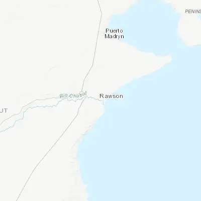 Map showing location of Rawson (-43.300160, -65.102280)