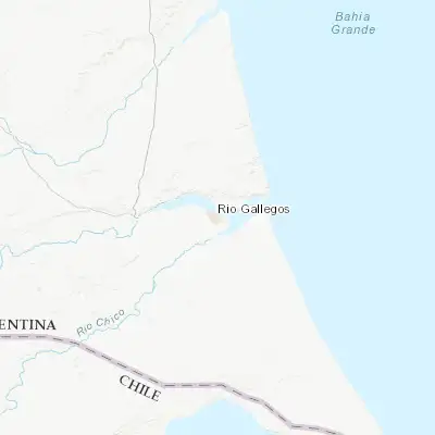 Map showing location of Río Gallegos (-51.622610, -69.218130)