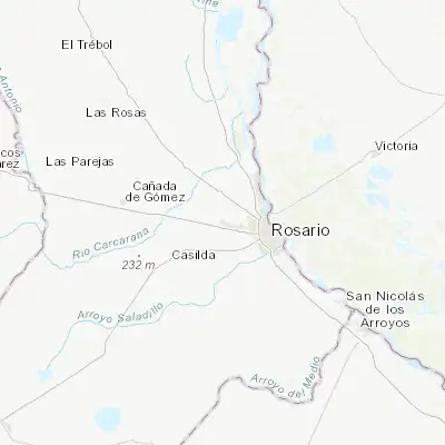 Map showing location of Roldán (-32.898460, -60.906810)